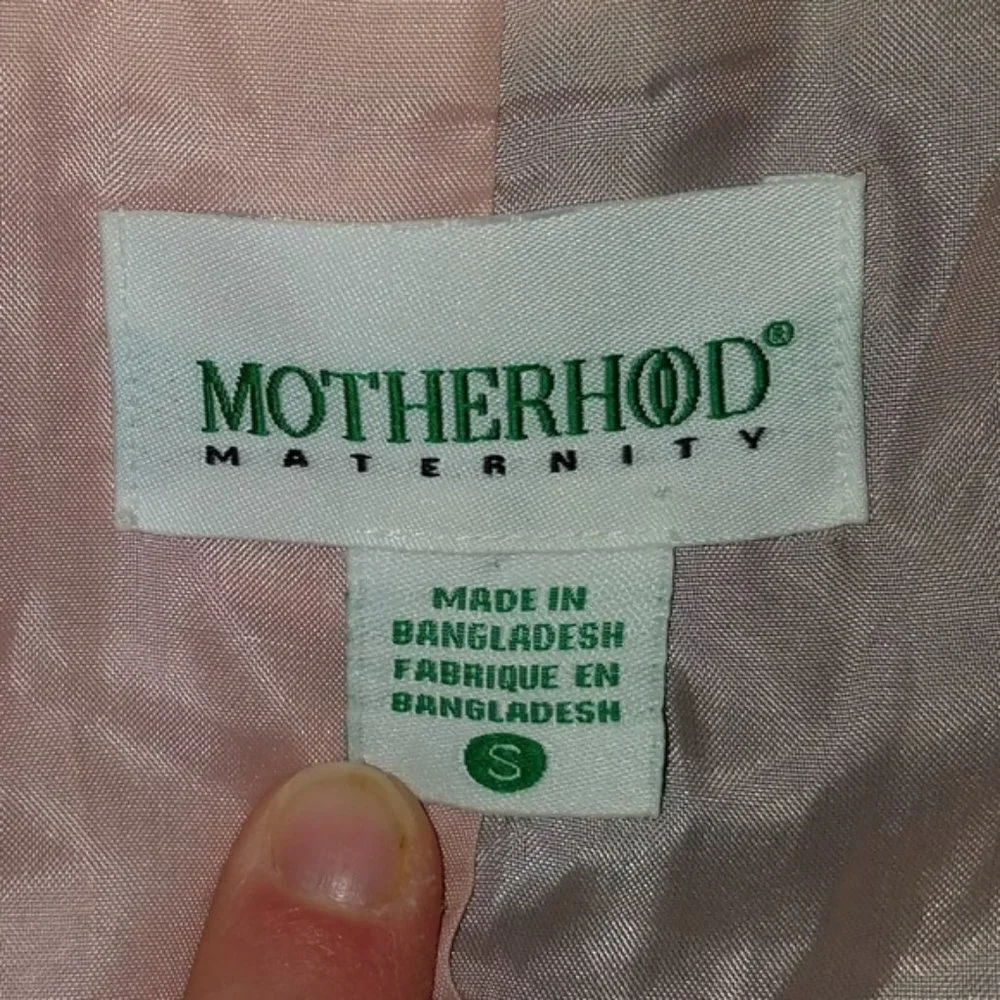 Motherhood Maternity Brown Blazer Jacket Size Small Career Pink Lined Lace Wrist - Picture 7 of 8